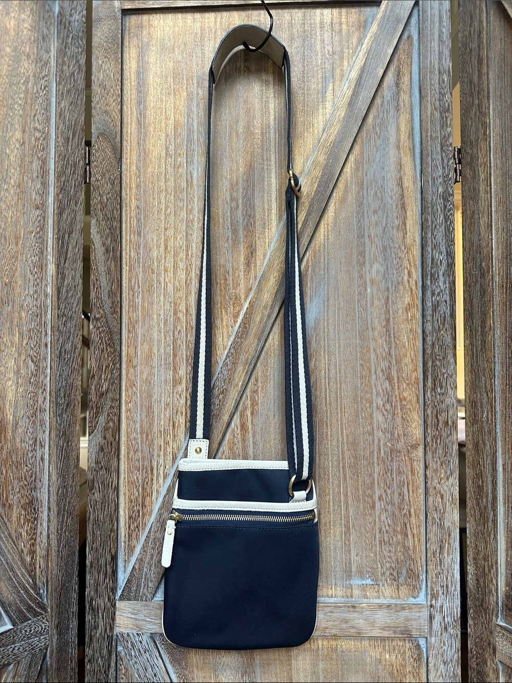 Michael Kors Navy Crossbody with Cream White Trim